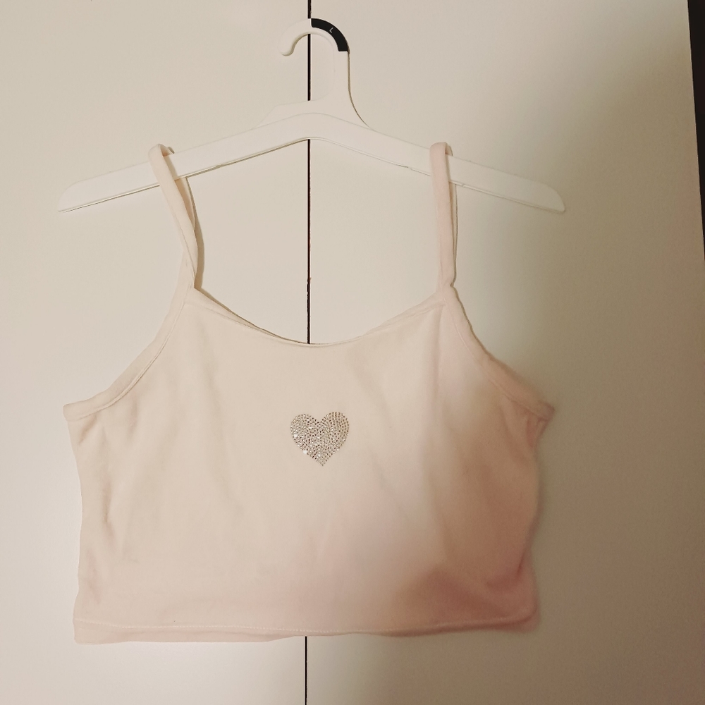 Pink cropped tank top - Velour material